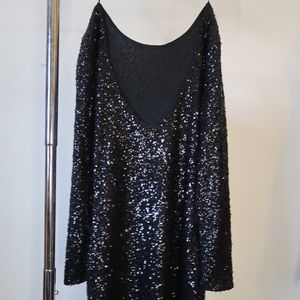 Black sequins mini dress